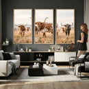 Texas Longhorn Canvas Wall Art, Rustic Farm Animal Photography Print, Farmhouse Country Decor, Western Ranch Art by MyGreatCanvas | Canvas Wall Art Prints | Photo Prints & Wall Decor