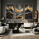 Abstract Mountain Wall Art Canvas Print Modern Landscape Painting Print