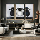 Funny Sheep Canvas Wall Art, Three Quirky Sheep Painting Print, Cute Animal Nursery Decor, Black White Navy Farmhouse Art, Kids Room Gift by MyGreatCanvas | Canvas Wall Art Prints | Photo Prints & Wall Decor