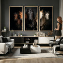 Horse Wall Art Canvas Print, Wild Horses Portrait Photography, Dramatic Equestrian Decor, Black Brown White Horse Herd, Rustic Ranch Art by MyGreatCanvas | Canvas Wall Art Prints | Photo Prints & Wall Decor