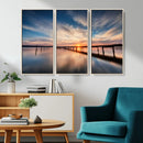 Wooden Pier on Seascape and Sunset Wall Art Canvas Print by MyGreatCanvas | Canvas Wall Art Prints | Photo Prints & Wall Decor