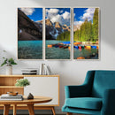 Moraine Lake 3-Panel Wall Art, Majestic Mountain and Lake by MyGreatCanvas | Canvas Wall Art Prints | Photo Prints & Wall Decor