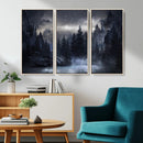 Night Landscape and Trees Wall Art Canvas Print