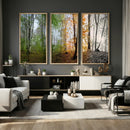 Four Seasons Wall Art Forest Canvas Print – Triptych