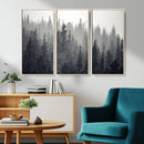 Misty Forest Canvas Wall Art – Monochrome Triptych Pine Tree by MyGreatCanvas | Canvas Wall Art Prints | Photo Prints & Wall Decor