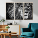Black and White Lion Canvas Wall Art Print – Wildlife