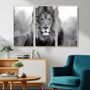 Black and White Lion Canvas Wall Art – Animal Print Artwork