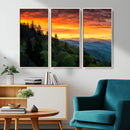 Forest Landscape Wall Art Sunset Canvas, Forest Sunset