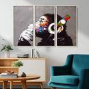 Dj Monkey Listening to Music Wall Art Print | Banksy Monkey by MyGreatCanvas | Canvas Wall Art Prints | Photo Prints & Wall Decor