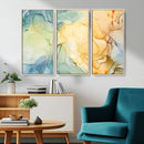 Green and Yellow Marble Fluid Effect Wall Art, Green and