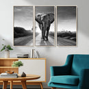 Black and White Elephant Wall Art Canvas Print