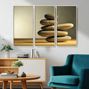 Fluvial Zen Stones Canvas Wall Art Print