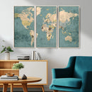 Classic World Map Canvas Print – Framed Vintage Map Wall by MyGreatCanvas | Canvas Wall Art Prints | Photo Prints & Wall Decor