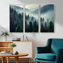 Captivating Misty Forest Wall Art Premium Canvas Print a