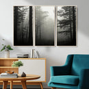 Misty Forest Wall Art Premium Canvas Print a Foggy and