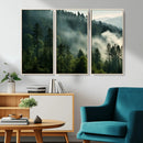 Misty Forest Wall Art Premium Canvas Print a Foggy and