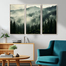Captivating Misty Forest Wall Art Premium Canvas Print a