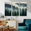 Captivating Misty Forest Wall Art Premium Canvas Print a