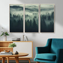Misty Forest Wall Art Premium Canvas Print a Foggy and