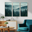 Captivating Misty Foggy Forest Wall Art Premium Canvas Print