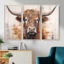 Vintage Scottish Highland Cow Cattle Art, Scottish Highland
