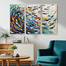 Modern Abstract Fish Shoal Wall Art Canvas Print, Colorful by MyGreatCanvas | Canvas Wall Art Prints | Photo Prints & Wall Decor