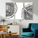 Abstract Large Tree Rings – Minimalist Black and White Wood