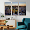Dodger Stadium Sunset Game Triple Canvas Wall Art - Los