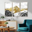 Gold Abstract Mountains Wall Art Print on Canvas, Nature
