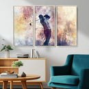 Abstract Watercolor Golf Player Wall Art Canvas Print