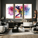 Colorful Golfer Swing Wall Art Canvas Print - Ready to Hang,