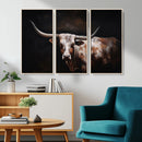 Texas Longhorn Wall Art Canvas Print | Western Ranch Decor |