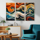 Abstract Wave Wall Art | Ready to Hang Framed Canvas Print |