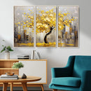Golden Tree Canvas Print | Abstract Wall Art for Modern