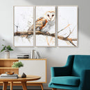 Barn Owl Wall Art on Branch | Stunning Canvas Print for