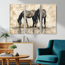 Chinese Style Abstract Black Horses Wall Art Canvas Print - by MyGreatCanvas | Canvas Wall Art Prints | Photo Prints & Wall Decor
