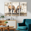 Vintage Horses Wall Art | Ready to Hang and Framed Triptych by MyGreatCanvas | Canvas Wall Art Prints | Photo Prints & Wall Decor
