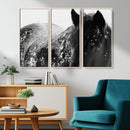 Black Horse in Snow Canvas Print | Winter Horse Wall Art |