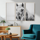 White Horse Wall Art | Ready to Hang and Framed | Winter