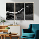 Cow Longhorn Wall Art | Black and White Print | Ready to by MyGreatCanvas | Canvas Wall Art Prints | Photo Prints & Wall Decor