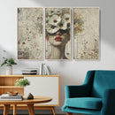 Abstract Floral Women Patel Wall Art Canvas Print