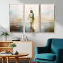 Framed Jesus Walking on Water Wall Art - 3-Panel Christian