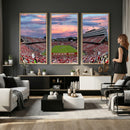 Carter-Finley Stadium Art Sunset Game Triple Canvas Wall Art