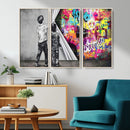 Banksy Print - Street Art Canvas Wall Art - Kids Revealing