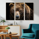Grizzly Brown Bear Canvas Wall Art, Wildlife Animal Canvas