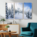 Winter Ski Lift Wall Art Print - Landscape Wall Art | Snowy