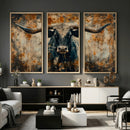 Longhorn Wall Art – Rustic Western Bull Canvas Print, Modern