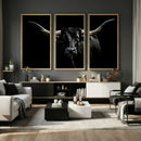 Texas Black Longhorn Bull Wall Art Canvas Print - Western by MyGreatCanvas | Canvas Wall Art Prints | Photo Prints & Wall Decor