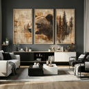 Rustic Grizzly Bear Wall Art, Abstract Grizzly 399 Bear Wall