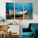Vintage Boat on Tranquil Waters | Coastal Wall Art for